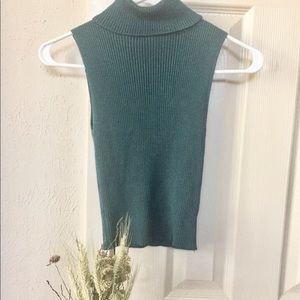 Kendall and Kylie knit turtle neck crop tank